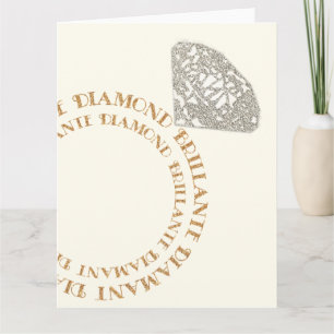Tomt flerspråkigt Diamond Ring-typografiskt kort
