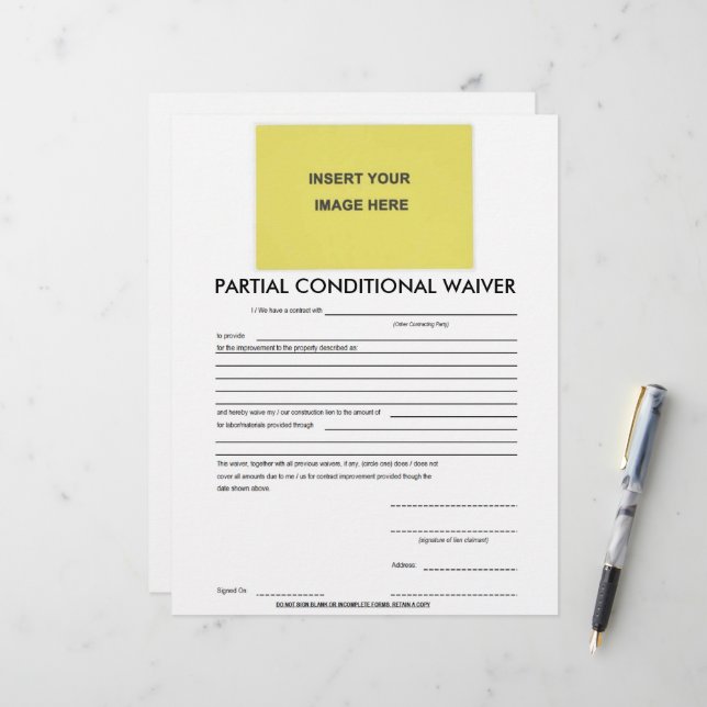 Tomt formulär för delvis villkorlig disponering (Fram/Back In Situ)