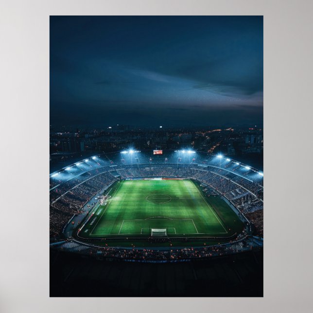Tomt fotbollsstadion på natten poster (Framsidan)
