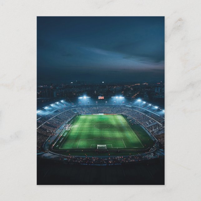 Tomt fotbollsstadion på natten vykort (Framsida)