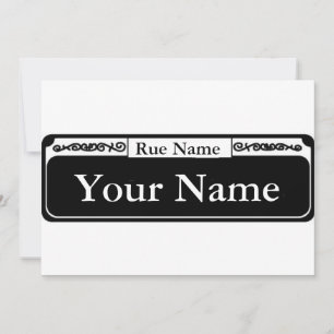 Tomt gata, ditt namn, Rue Namn