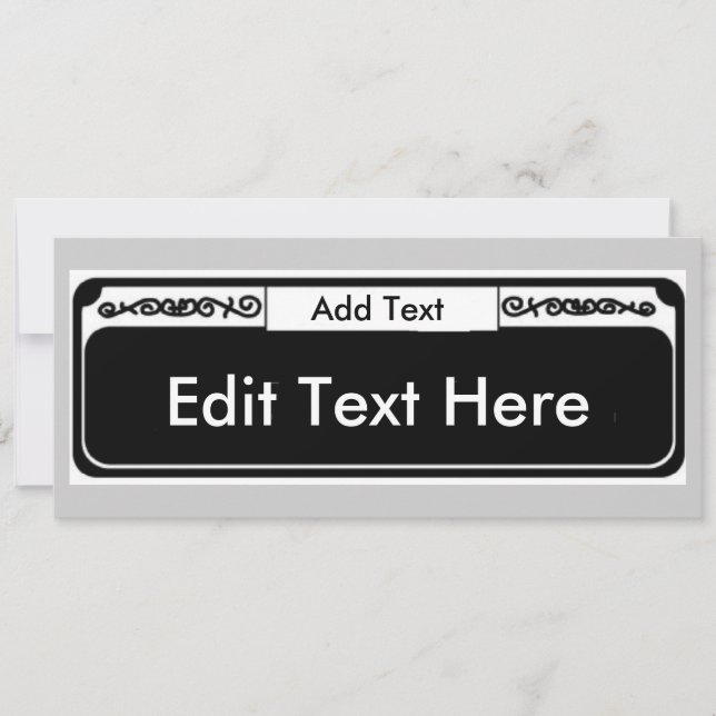 Tomt gata, Redigera text här, Lägg till text (Framsida)