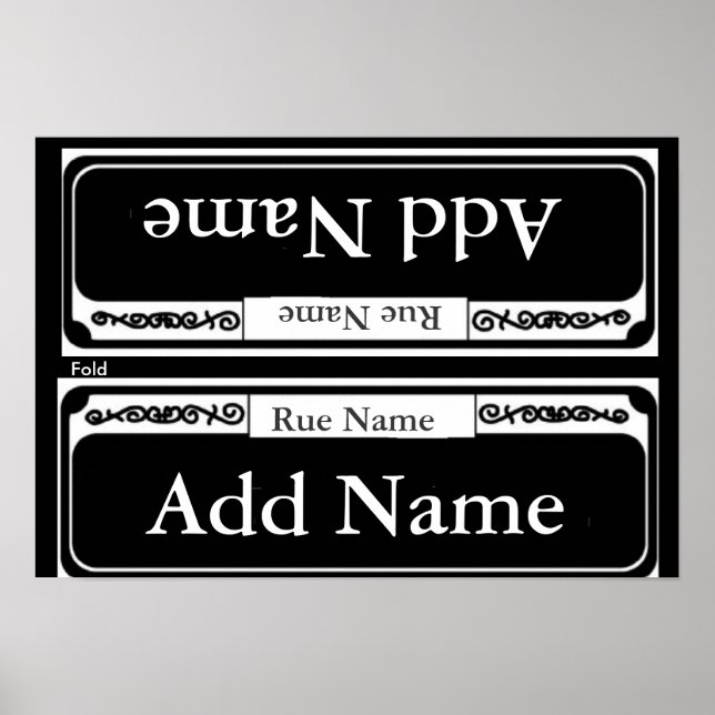 Tomt gatustecken, Fransk av fetstil, kvartal Poster (Framsidan)