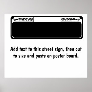 Tomt gatustecken, lägg till text i signering poster