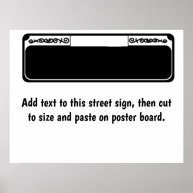 Tomt gatustecken, lägg till text i signering poster (Framsidan)
