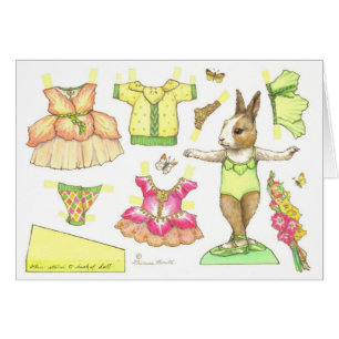 Tomt Gladiolus Ballerina Bunny Papprare doseringsk Hälsningskort
