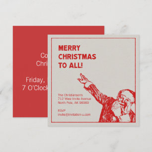 Tomt: "God jul till alla!"Party Inbjudningar