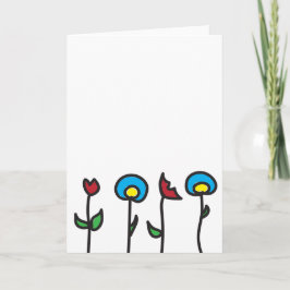 Tomt gratulationskort för abstrakt Vår blommor Kort