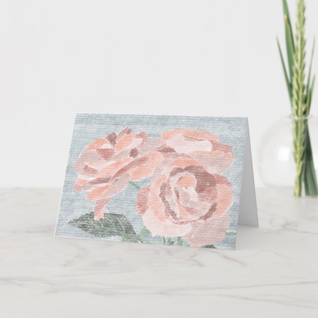 Tomt gratulationskort för hand plockade Ro Tack Kort (Framsida)