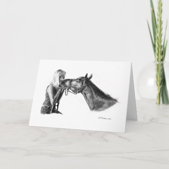 Tomt gratulationskort för hästar kort (Framsida)