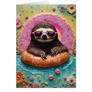 Tomt gratulationskort för Sloth Donut-Tillfällen Hälsningskort