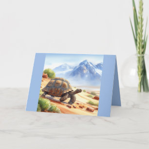 Tomt gratulationskort med Desert Tortoise Walking Tack Kort
