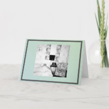 Tomt gratulationskort med roligt foto.