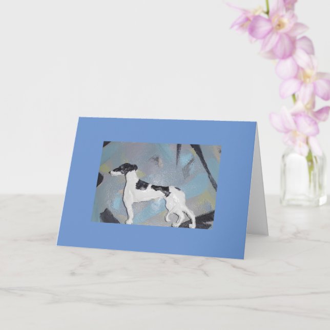 Tomt Greyhound-hälsningskort Kort (Orkide)