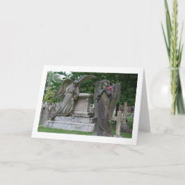 Tomt Hälsning-kort: Änglar med blomma Kort