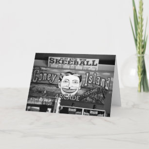 tomt hälsningkort "för 50c Skeeball" Kort