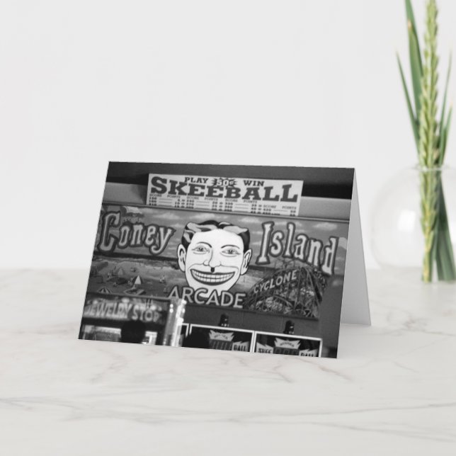 tomt hälsningkort "för 50c Skeeball" Kort (Framsida)