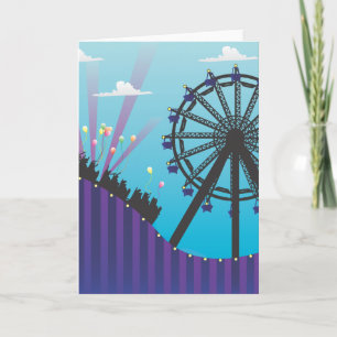 Tomt hälsningkort för berg- och dalbana kort