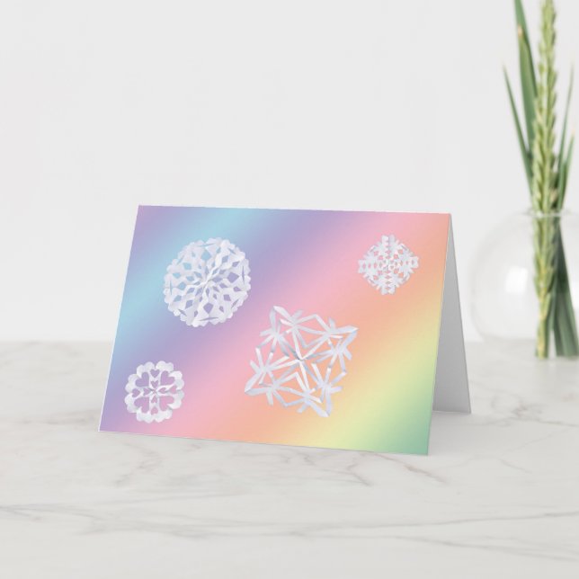 Tomt hälsningkort för pastellfärgad Snowflake Helgkort (Framsida)