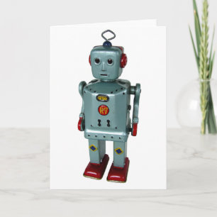 Tomt hälsningkort för Retro robot Kort