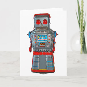 Tomt hälsningkort för Retro robot Kort
