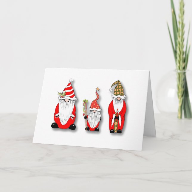 Tomt Helgdag-kort med Gnomes Helgkort (Framsida)