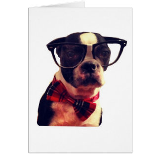 Tomt Hipster Boston Terrier-kort Hälsningskort