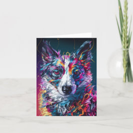 Tomt Hund för abstrakt Collie Helgkort