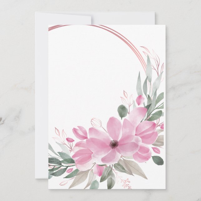 Tomt inbjudningsdesign med kurva och blommor inbjudningar (Framsida)