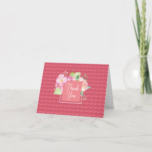 Tomt Insida Tack Rosa Prickar & Korallblommor Kort