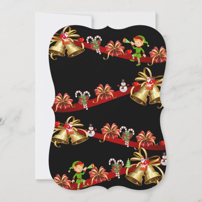 Tomt julhälsningskort, Snögubbe Elf Santa Kort (Framsida)