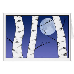 Tomt julkort för Solstice Birches Blank Card Hälsningskort