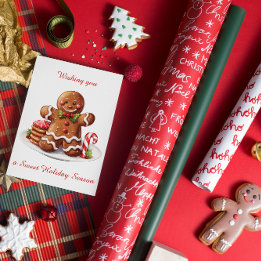 Tomt julkort i Pepparkaksgubbe för gryst Helgdag