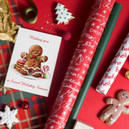 Tomt julkort i Pepparkaksgubbe för gryst Helgdag