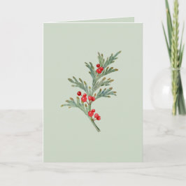 Tomt julkort med vattenfärg Juniper Inbjudan