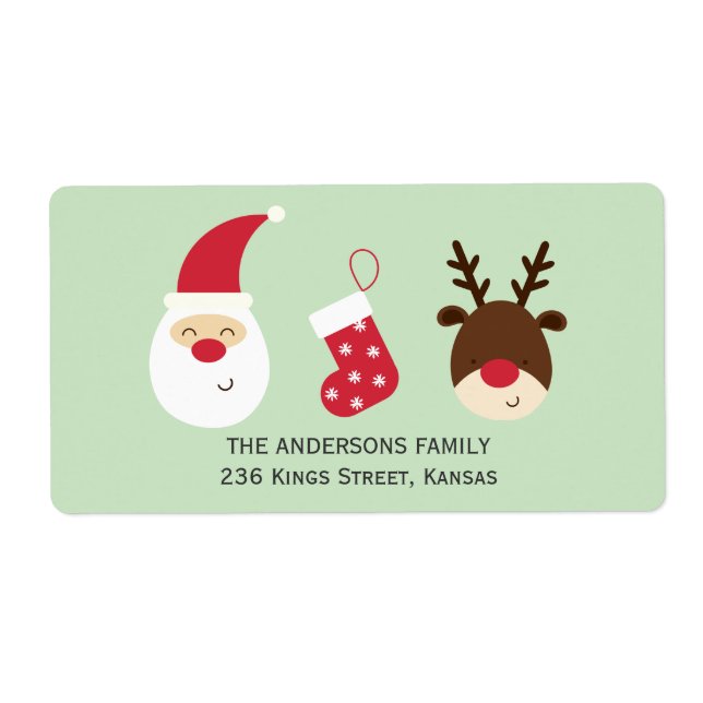 Tomt, julstrumpor och renar fraktsedel (Framsidan)