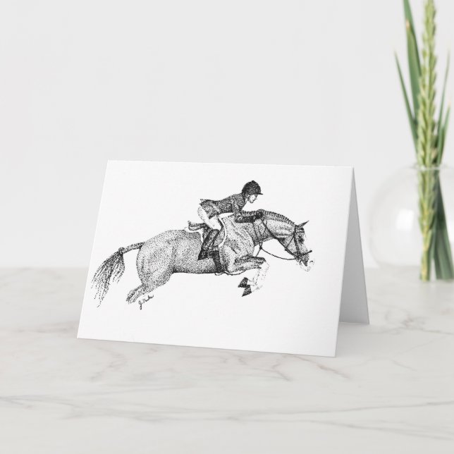 Tomt jumping Horse Greeting Card Kort (Framsida)
