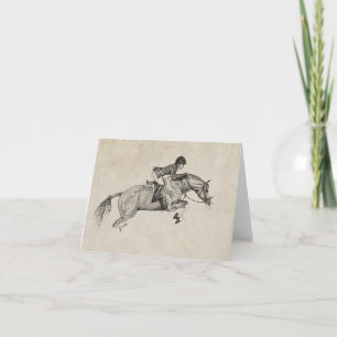 Tomt jumping Horse Greeting Card Kort