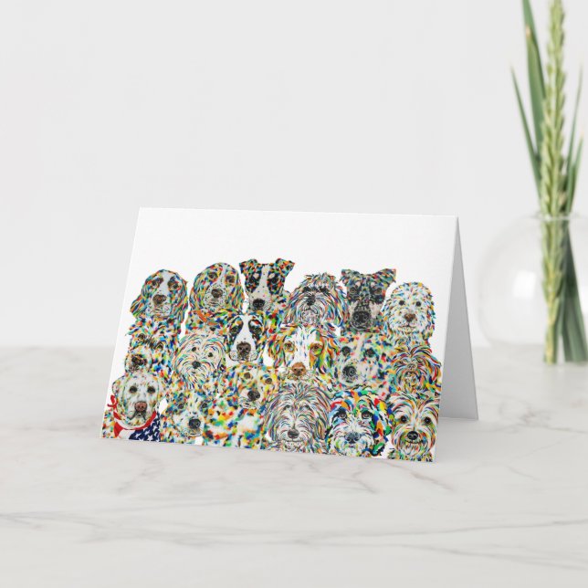 Tomt konstnärligt Hundar-kort Kort (Framsida)