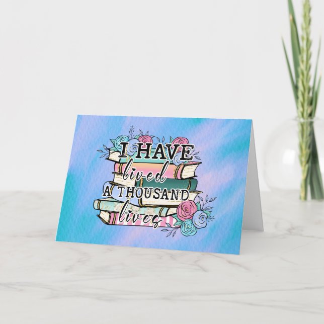 Tomt kort: Bok Älskare "1 000 liv" Kort (Framsida)
