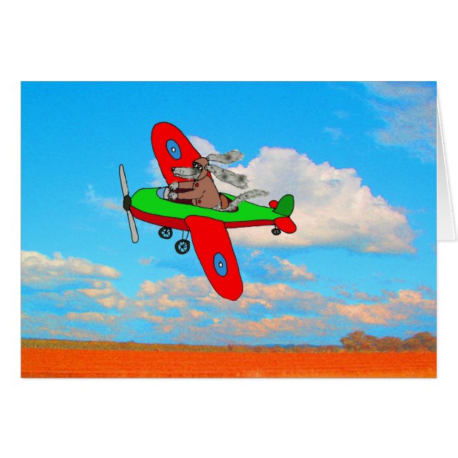 Tomt kort "flyga för hunden", humour. (Framsidan Horizontal)