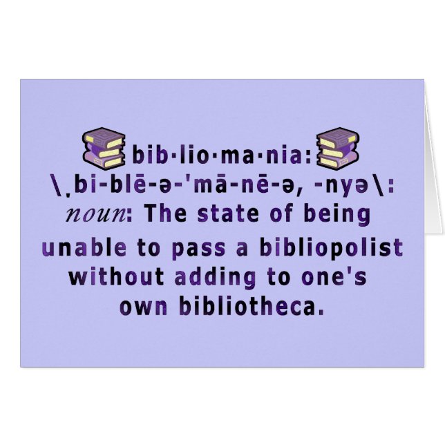 Tomt kort för Bibliomania (Framsidan Horizontal)