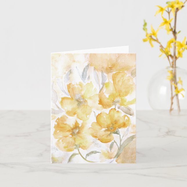 Tomt kort för Blommar för gult (Gul blomma)