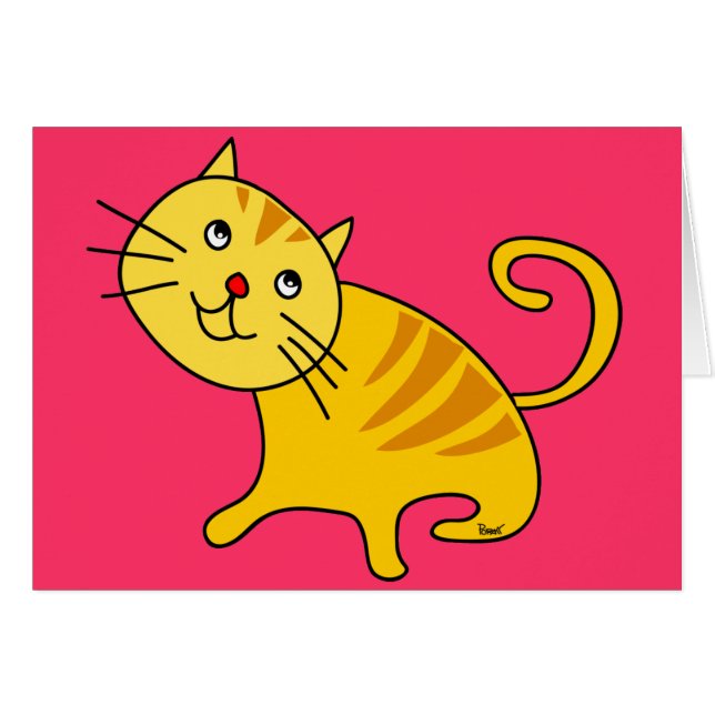 Tomt kort för blyg katt (Framsidan Horizontal)