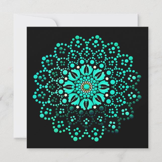 Tomt kort för Cute Teal Mandala (Framsida)