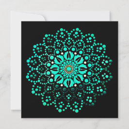 Tomt kort för Cute Teal Mandala