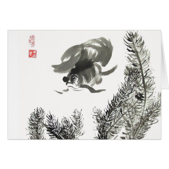 Tomt kort för Fantailguldfisk (Framsidan Horizontal)