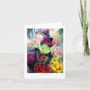 Tomt kort för Flower/bukett med rosorblommigt