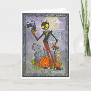 Tomt kort "för Halloween katt"