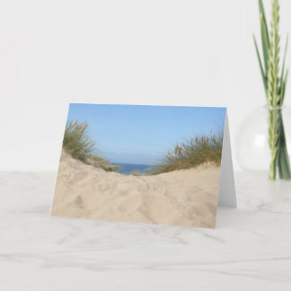 Tomt kort för himmel och för Sand
